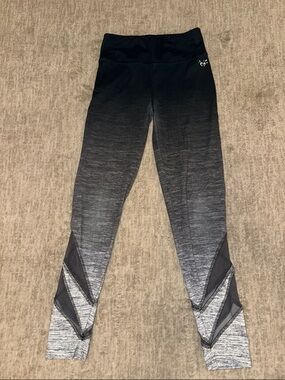 Justice Girls Ombre Black to Gray Leggings 10